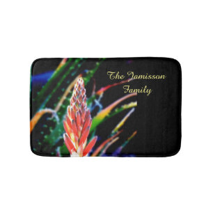 Exotic Spider Aloe Personalisiert Name Floral Badematte