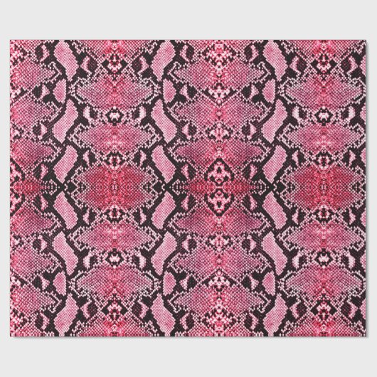 Exotic Strawberry Pink Python Snakeskin Geschenkpapier (Flach)