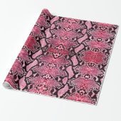 Exotic Strawberry Pink Python Snakeskin Geschenkpapier (Ungerollt)