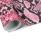 Exotic Strawberry Pink Python Snakeskin Geschenkpapier (Rolleneckpunkt)