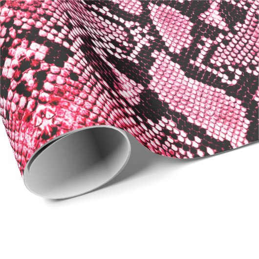 Exotic Strawberry Pink Python Snakeskin Geschenkpapier (Rolleneckpunkt)