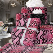 Exotic Strawberry Pink Python Snakeskin Geschenkpapier
