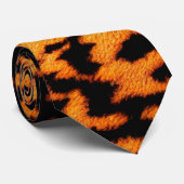 Exotic Strip Big Cat Safari Deep Orange Krawatte (Gerollt)