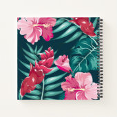 Exotic Summer Floral Design Monogram Notizblock (Rückseite)