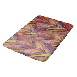 Exotic Summer Floral Feathers Wasserfarben Art Badematte