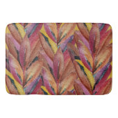 Exotic Summer Floral Feathers Wasserfarben Art Badematte (Vorderseite)