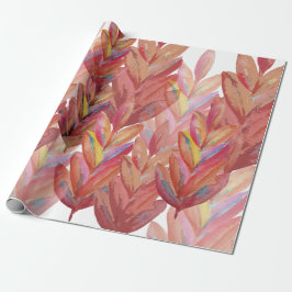 Exotic Summer Floral Feathers Wasserfarben Art Geschenkpapier