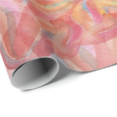 Exotic Summer Floral Feathers Wasserfarben Art Geschenkpapier (Rolleneckpunkt)