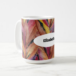 Exotic Summer Floral Feathers Wasserfarben Art Kaffeetasse