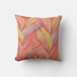 Exotic Summer Floral Feathers Wasserfarben Art Kissen