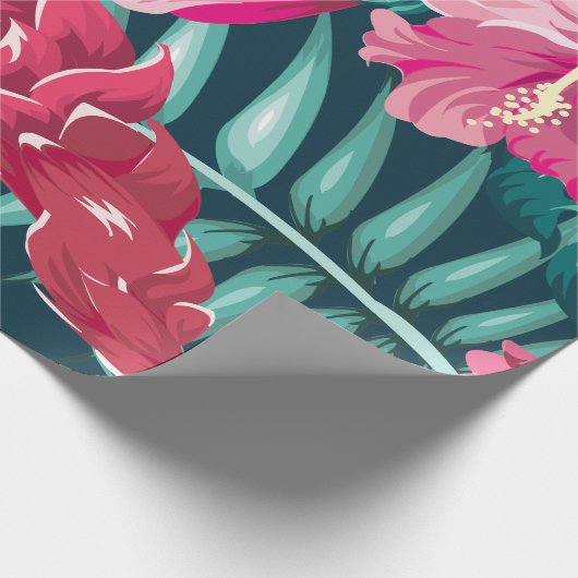 Exotic Summer Floral Geschenkpapier (Ecke)