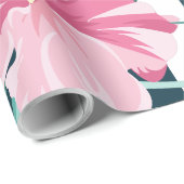 Exotic Summer Floral gestreift Geschenkpapier (Rolleneckpunkt)
