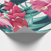 Exotic Summer Floral gestreift Geschenkpapier (Ecke)