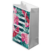Exotic Summer Floral gestreift Kleine Geschenktüte (Rückseite Schrägansicht)