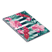 Exotic Summer Floral Monogram gestreift Notizblock (Rechte Seite)