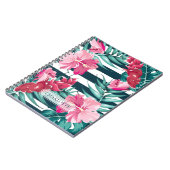 Exotic Summer Floral Monogram gestreift Notizblock (Linke Seite)