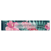 Exotic Summer Floral Monogram Namensplakette (Vorderseite)