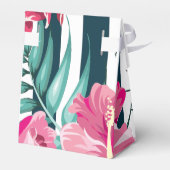 Exotic Summer Floral Monogramm gestreift Geschenkschachtel (Rückseite)