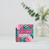 Exotic Summer Floral Rabattkarte (Stehend Vorderseite)