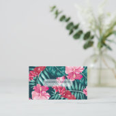 Exotic Summer Floral Visitenkarte (Stehend Vorderseite)