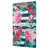 Exotic Summer Monogram floral gestreift Klemmbrett (Links)