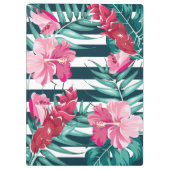 Exotic Summer Monogram floral gestreift Klemmbrett (Rückseite)