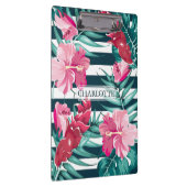 Exotic Summer Monogram floral gestreift Klemmbrett (Rechts)