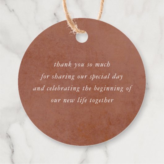 Exotic Terracotta Flora Geschenkanhänger (Rückseite)