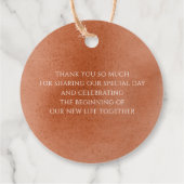 Exotic Terracotta Floral Elegante Boho Vielen Dank Geschenkanhänger (Rückseite)