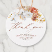 Exotic Terracotta Floral Elegante Boho Vielen Dank Geschenkanhänger (Vorderseite)