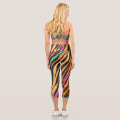 Exotic Tiger Fur Muster Capri Leggings (Rückseite)