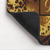 Exotic Tiger Strip Print Retro Animal Monogram Mousepad (Ecke)