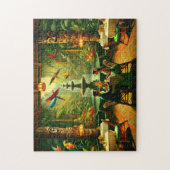 Exotic Tiki Room Tropical Jungle Date Night Puzzle (Vertikal)
