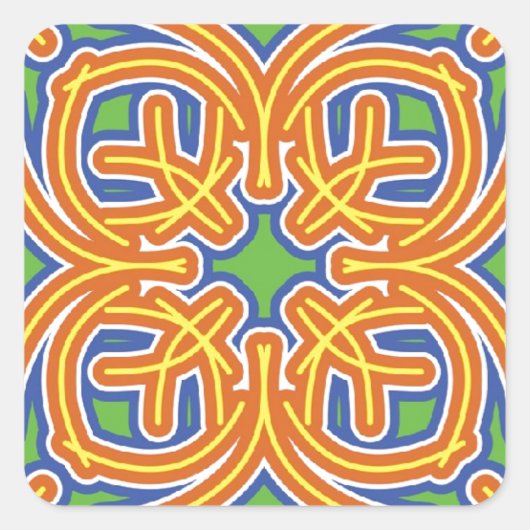 Exotic Tile Quadratischer Aufkleber (Vorderseite)