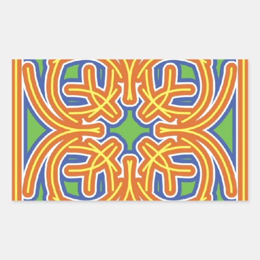 Exotic Tile Rechteckiger Aufkleber (Vorderseite)