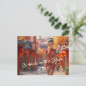 Exotic Toon Girl feiert chinesisches Neujahr Postkarte (Stehend Vorderseite)