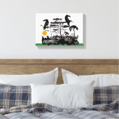 Exotic Toucan and Jungle Scene Canvas Print Leinwanddruck (Insitu (Schlafzimmer))