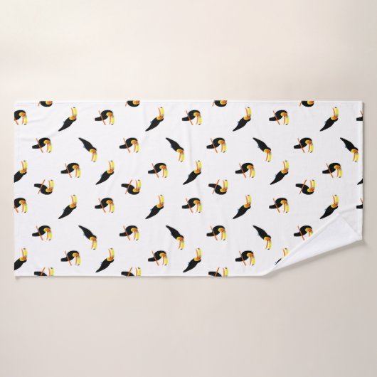 Exotic Toucan Birds Tropical Schwarz-weiß Pattern Badehandtuch (Badehandtuch)