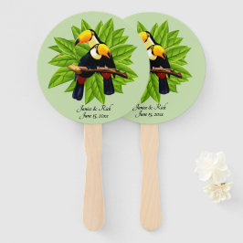 Exotic Toucan Duo Name und Datum Grün Fächer