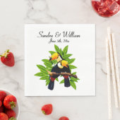 Exotic Toucan Duo Name und Datum Serviette (Beispiel)