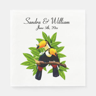 Exotic Toucan Duo Name und Datum Serviette