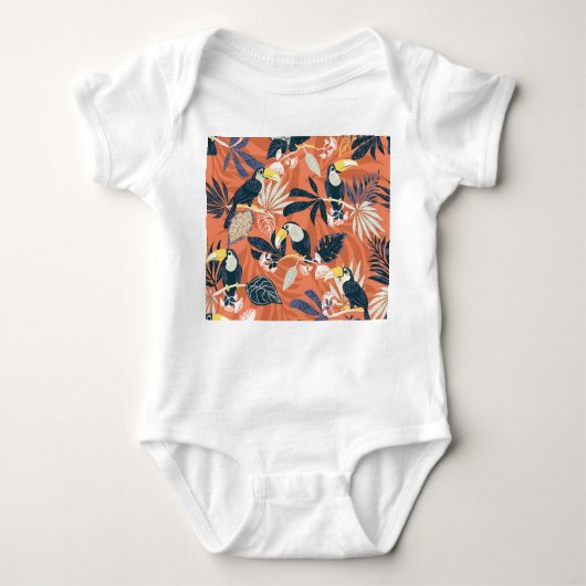 Exotic Toucan Jungle Scene Baby Strampler (Vorderseite)