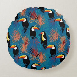 Exotic Toucan Pillow Lebendes tropisches Vogelmust Rundes Kissen