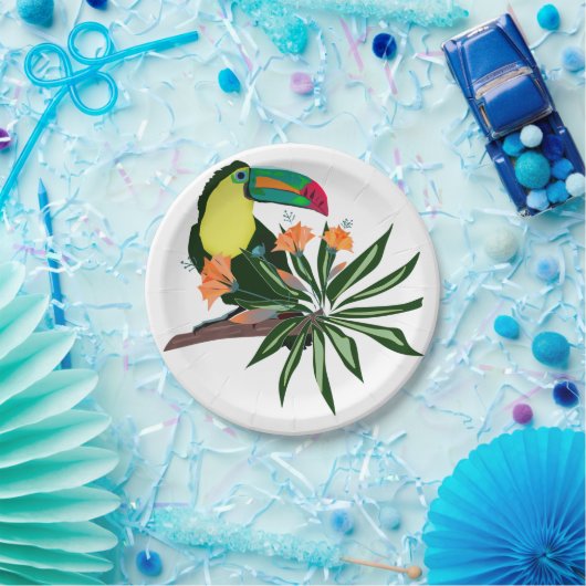 Exotic toucan tropischen Vogel bunt Hawaii Natur Pappteller (Party)