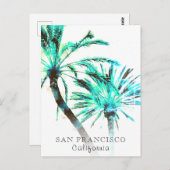 *~* Exotic Travel AP25 Abstrakt Palm Tree Art Postkarte (Vorne/Hinten)