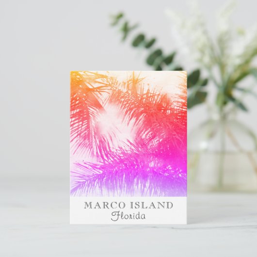 *~* Exotic Travel AP25 Personalize - Palm Leaf Postkarte (Stehend Vorderseite)