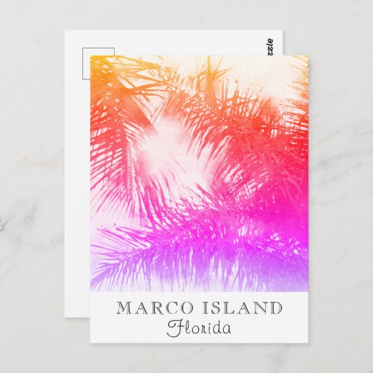 *~* Exotic Travel AP25 Personalize - Palm Leaf Postkarte (Vorne/Hinten)