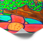 Exotic Tree Frog Tropischer Regenwald Folk Art Poster (Ecke)