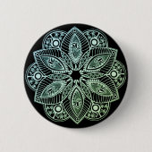 Exotic Tribal Green Gradient Mandala Button (Vorderseite)