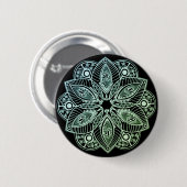Exotic Tribal Green Gradient Mandala Button (Vorne & Hinten)